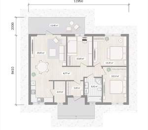 Дом 106м², 1-этажный, участок 7 сот.