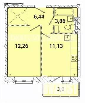 1-к квартира, строящийся дом, 37м2, 5/5 этаж