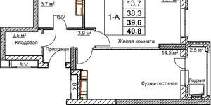 1-к квартира, вторичка, 40м2, 16/18 этаж