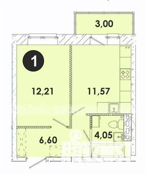 1-к квартира, строящийся дом, 38м2, 4/5 этаж