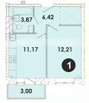 1-к квартира, вторичка, 37м2, 5/5 этаж