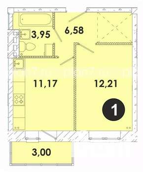 1-к квартира, строящийся дом, 37м2, 5/5 этаж
