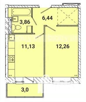 1-к квартира, строящийся дом, 37м2, 5/5 этаж