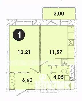 1-к квартира, строящийся дом, 37м2, 5/5 этаж