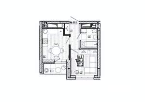 1-к квартира, вторичка, 28м2, 13/15 этаж
