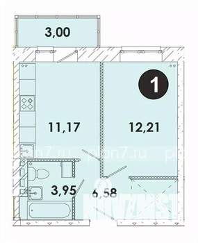 1-к квартира, строящийся дом, 37м2, 3/5 этаж