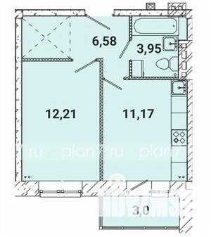 1-к квартира, строящийся дом, 37м2, 5/5 этаж