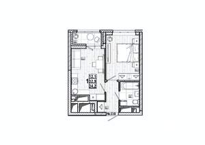 1-к квартира, вторичка, 34м2, 11/15 этаж