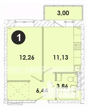 1-к квартира, строящийся дом, 37м2, 2/5 этаж