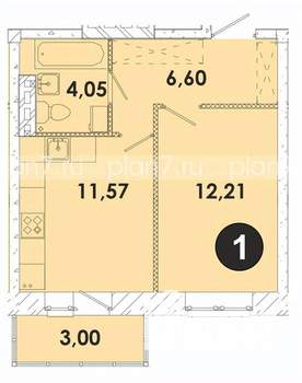 1-к квартира, строящийся дом, 37м2, 4/5 этаж
