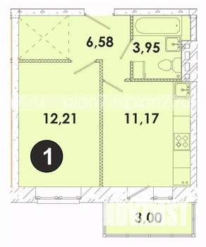 1-к квартира, строящийся дом, 37м2, 2/5 этаж