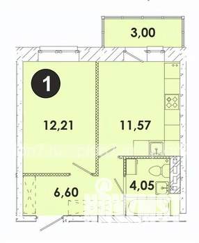 1-к квартира, строящийся дом, 37м2, 5/5 этаж