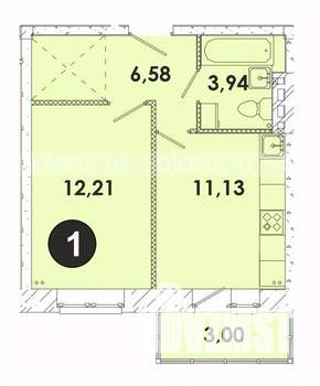 1-к квартира, строящийся дом, 37м2, 5/5 этаж