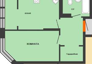 1-к квартира, вторичка, 40м2, 6/17 этаж