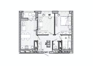 2-к квартира, вторичка, 54м2, 10/15 этаж