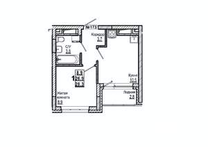 1-к квартира, вторичка, 28м2, 4/15 этаж