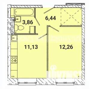1-к квартира, вторичка, 34м2, 1/5 этаж