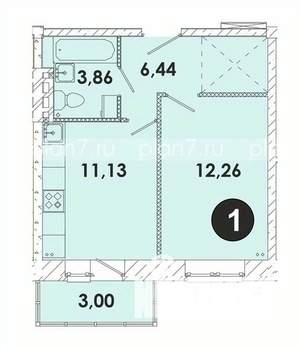 1-к квартира, строящийся дом, 37м2, 5/5 этаж