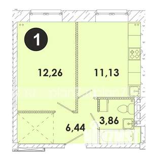 1-к квартира, строящийся дом, 34м2, 1/5 этаж