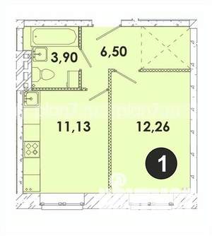 1-к квартира, строящийся дом, 34м2, 1/5 этаж