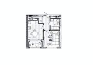 1-к квартира, вторичка, 28м2, 3/15 этаж