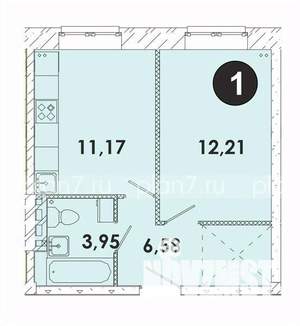 1-к квартира, строящийся дом, 34м2, 1/5 этаж