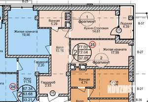 2-к квартира, вторичка, 77м2, 6/10 этаж