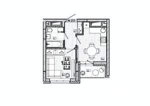 1-к квартира, вторичка, 28м2, 12/15 этаж