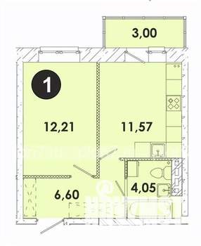 1-к квартира, вторичка, 37м2, 4/5 этаж