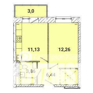 1-к квартира, вторичка, 37м2, 2/5 этаж