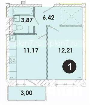 1-к квартира, строящийся дом, 37м2, 5/5 этаж