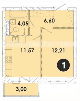 1-к квартира, строящийся дом, 38м2, 5/5 этаж