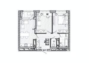 2-к квартира, вторичка, 55м2, 4/15 этаж