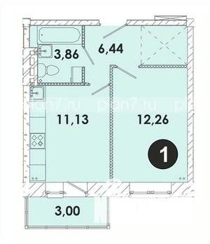 1-к квартира, строящийся дом, 37м2, 4/5 этаж
