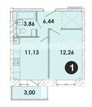 1-к квартира, строящийся дом, 37м2, 5/5 этаж