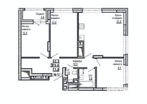 3-к квартира, вторичка, 72м2, 9/15 этаж