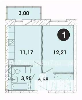 1-к квартира, строящийся дом, 38м2, 4/5 этаж