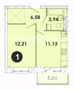1-к квартира, строящийся дом, 37м2, 5/5 этаж
