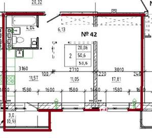 2-к квартира, вторичка, 56м2, 5/6 этаж