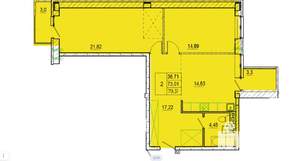 2-к квартира, сданный дом, 79м2, 2/5 этаж