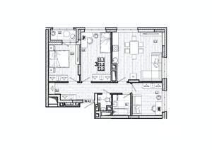 3-к квартира, вторичка, 72м2, 6/15 этаж