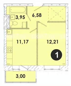 1-к квартира, строящийся дом, 37м2, 4/5 этаж