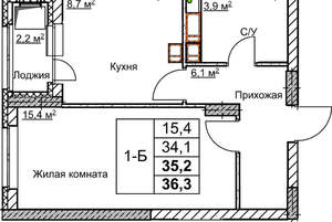 1-к квартира, вторичка, 35м2, 18/18 этаж