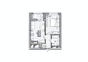 1-к квартира, вторичка, 35м2, 7/15 этаж