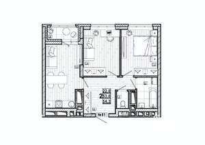 2-к квартира, вторичка, 54м2, 10/15 этаж
