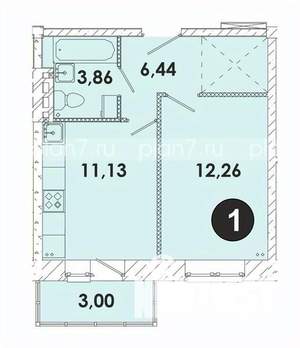 1-к квартира, строящийся дом, 38м2, 3/5 этаж