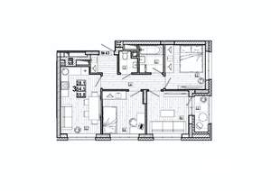 3-к квартира, вторичка, 56м2, 6/15 этаж