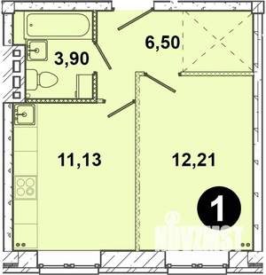 1-к квартира, строящийся дом, 34м2, 1/5 этаж