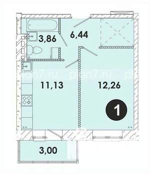 1-к квартира, строящийся дом, 37м2, 3/5 этаж