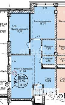 2-к квартира, вторичка, 89м2, 5/10 этаж